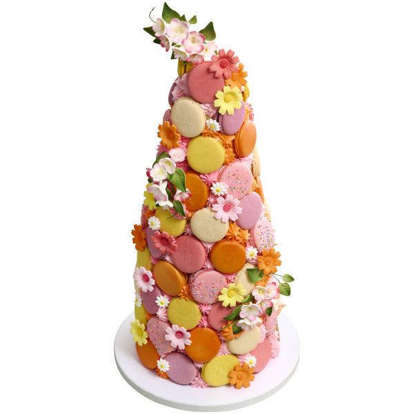 Daisy White Flower Assortment Gum Paste Toppers - 4 per order