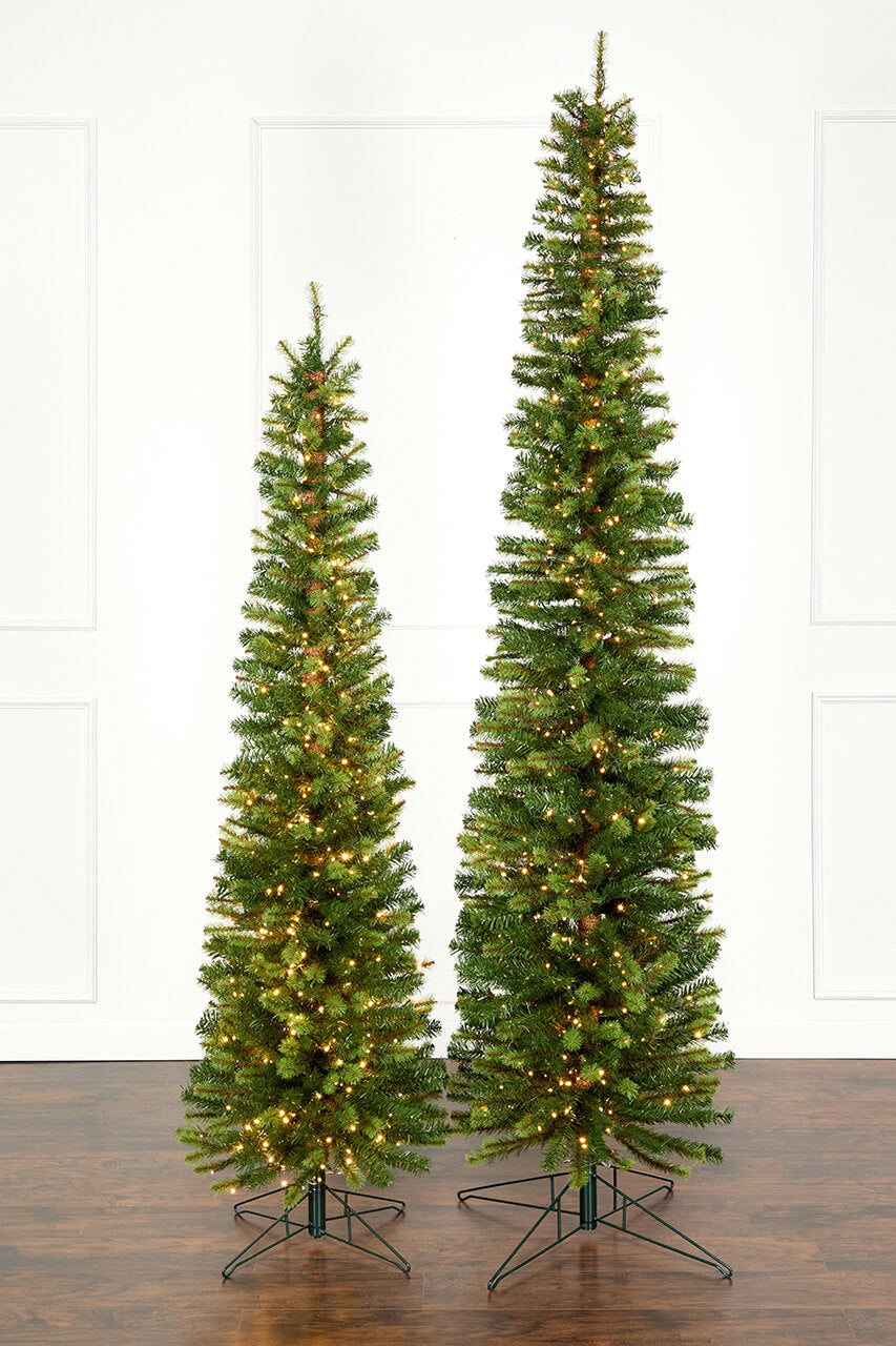 7.5' Slim Christmas Tree with 500 Color-Changing LED Lights