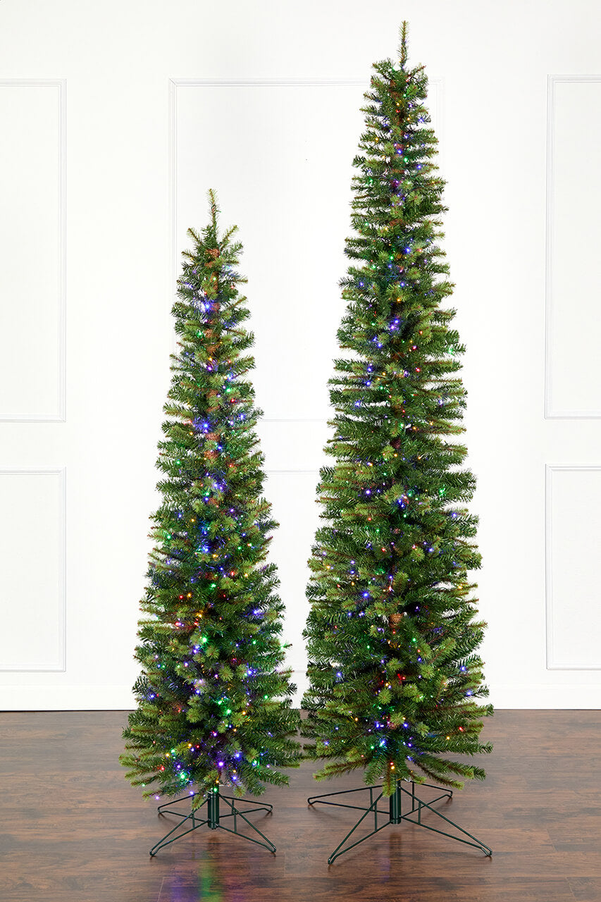 7.5' Slim Christmas Tree with 500 Color-Changing LED Lights