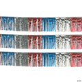 100 Ft. Patriotic Red, Blue & Silver Fringe Foil Banner Decoration