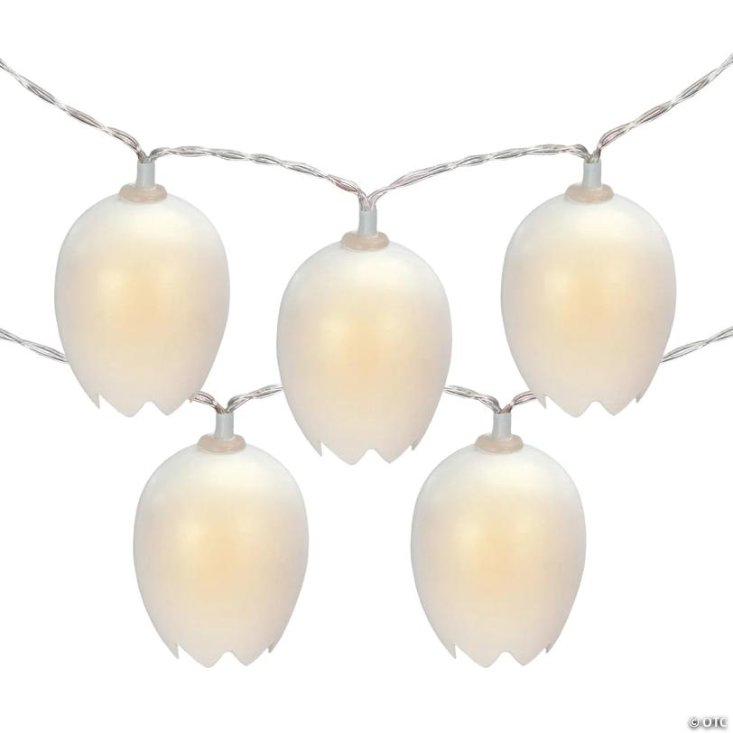 10-Count Cracked Easter Egg LED String Lights  4.5ft  Clear Wire