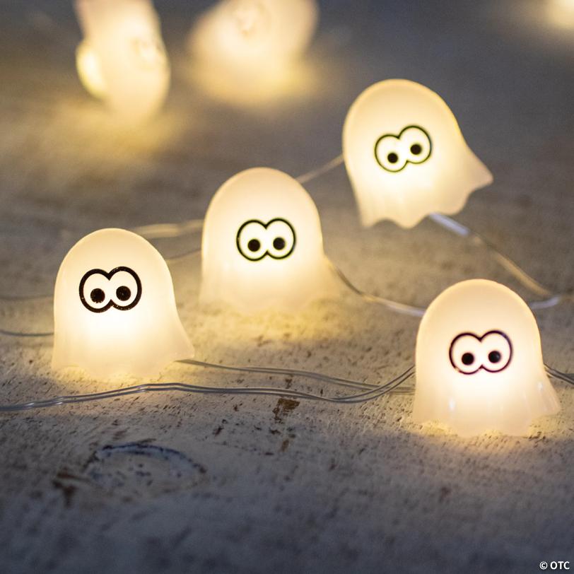 10-Count LED Halloween Ghost Fairy Lights  5.25ft  Copper Wire