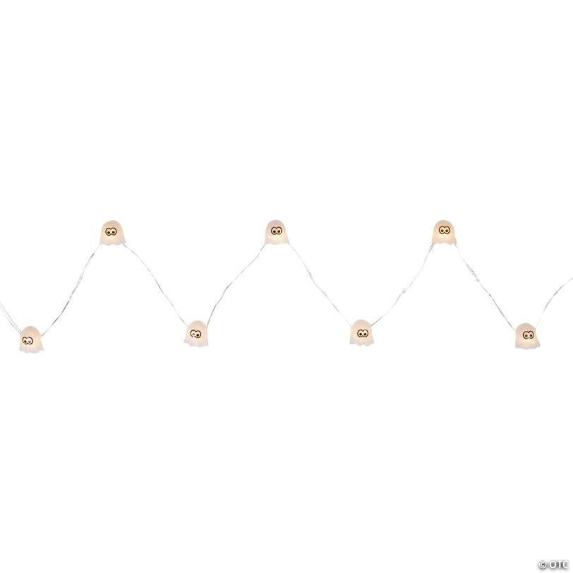 10-Count LED Halloween Ghost Fairy Lights  5.25ft  Copper Wire