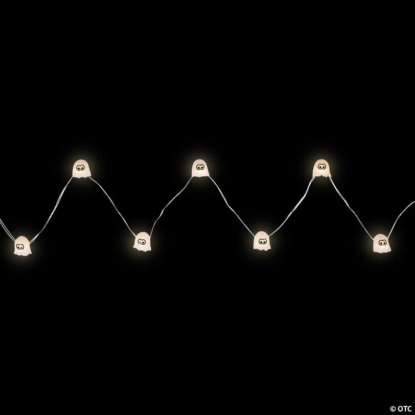 10-Count LED Halloween Ghost Fairy Lights  5.25ft  Copper Wire