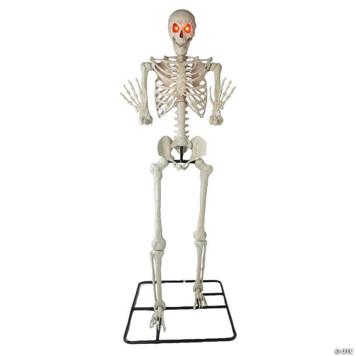 10 Ft. 5" Standing Multicolor Light-Up Eyes Posable Titan Skeleton Halloween Decoration