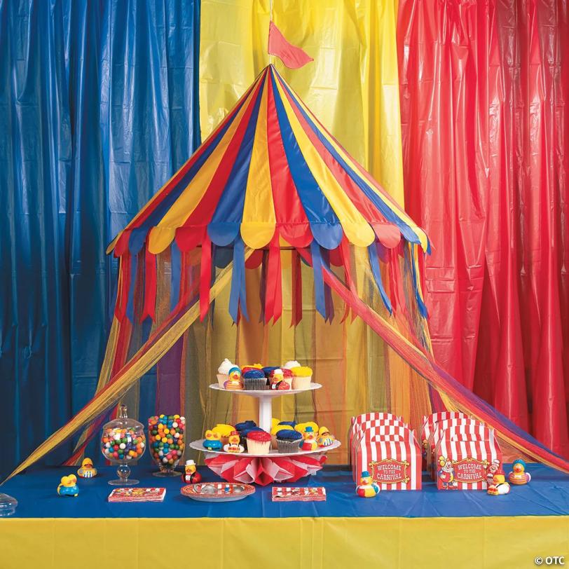 10 Ft. Multicolored Big Top Nylon Canopy Tent Carnival Party Decoration
