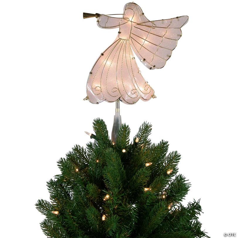 10" Gold Angel Tree Topper  Warm White Lights