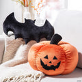 10" Halloween Fuzzy Polyester Jack-O-Lantern & Bat Pillows Set - 2 Pc.