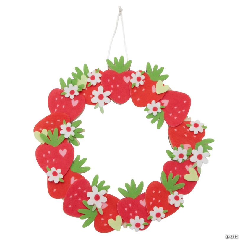 10" Love in Bloom Strawberry & Floral Wreath Hanging Decoration