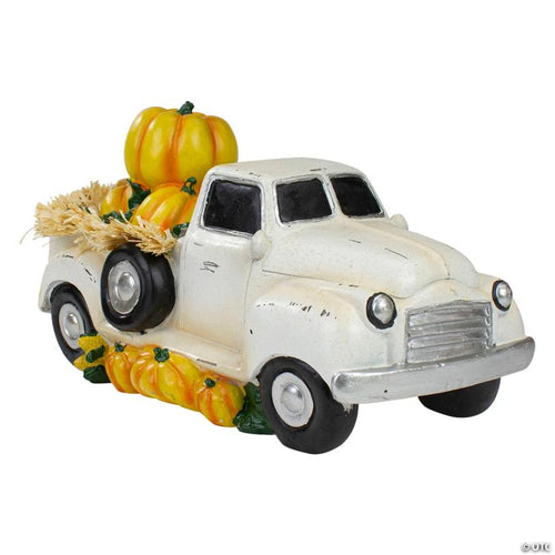11.25" Truck Full of Pumpkins and Hay Thanksgiving Table Top Figure