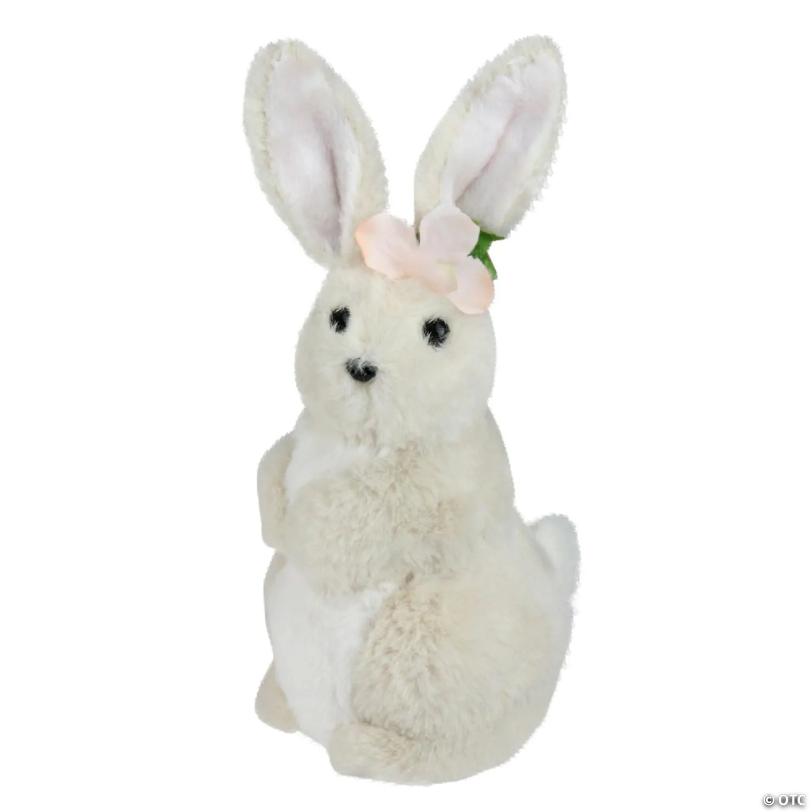 11.5" Beige Plush Girl Standing Easter Bunny Rabbit Figure