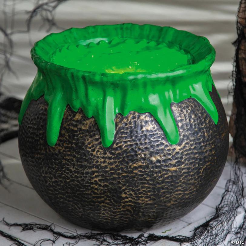 11 1/2" Light-Up & Sound Bubbling Over Cauldron Halloween Decoration