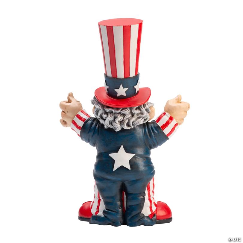 11 1/2" Patriotic Uncle Sam Resin Garden Gnome Statue