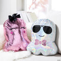 11 3/4" x 13 3/4" Halloween Metallic Polyester Ghost Pillows Set - 2 Pc.