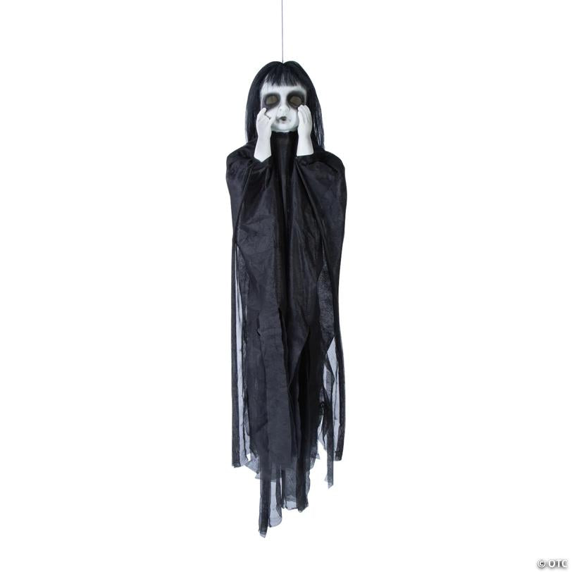 11 3/4" x 43 1/4" Hanging Spooky Undead Girl Halloween Decoration