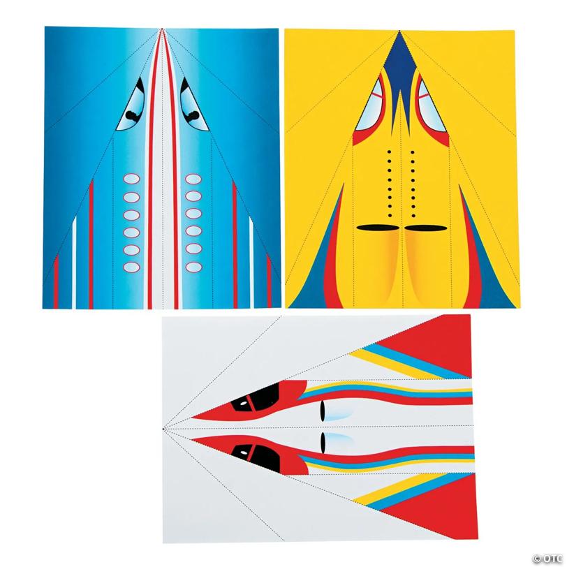 11" Classic Build-Your-Own Multicolor Paper Airplanes - 24 Pc.