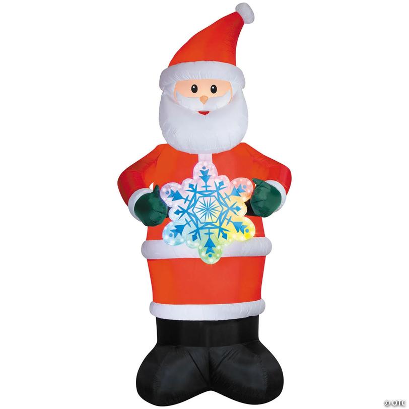 11 Ft. 6" Airblown® Inflatable Santa with Rainbow Lightshow Snowflake Christmas Outdoor Yard Decoration