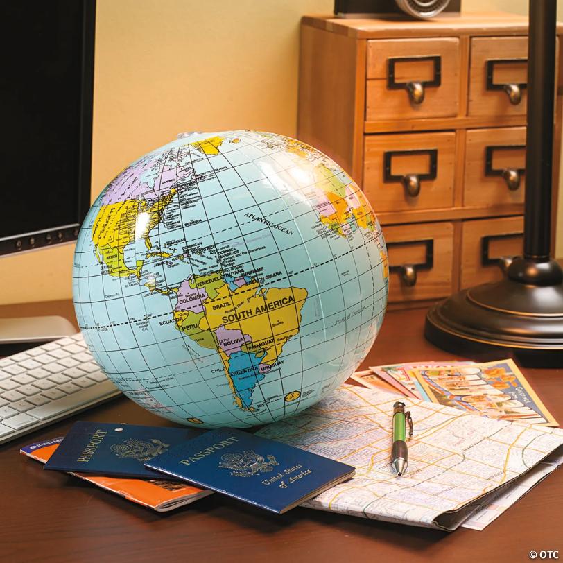 11" Inflatable World Globe Vinyl Beach Balls - 12 Pc.