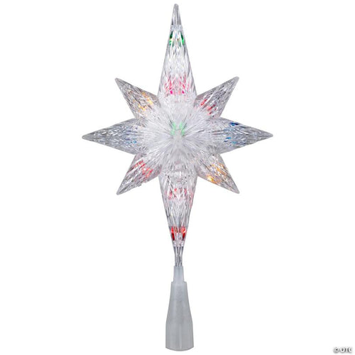 11" Lighted Clear 8 Point Star of Bethlehem Christmas Tree Topper - Multicolor Lights
