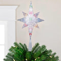 11" Lighted Clear 8 Point Star of Bethlehem Christmas Tree Topper - Multicolor Lights