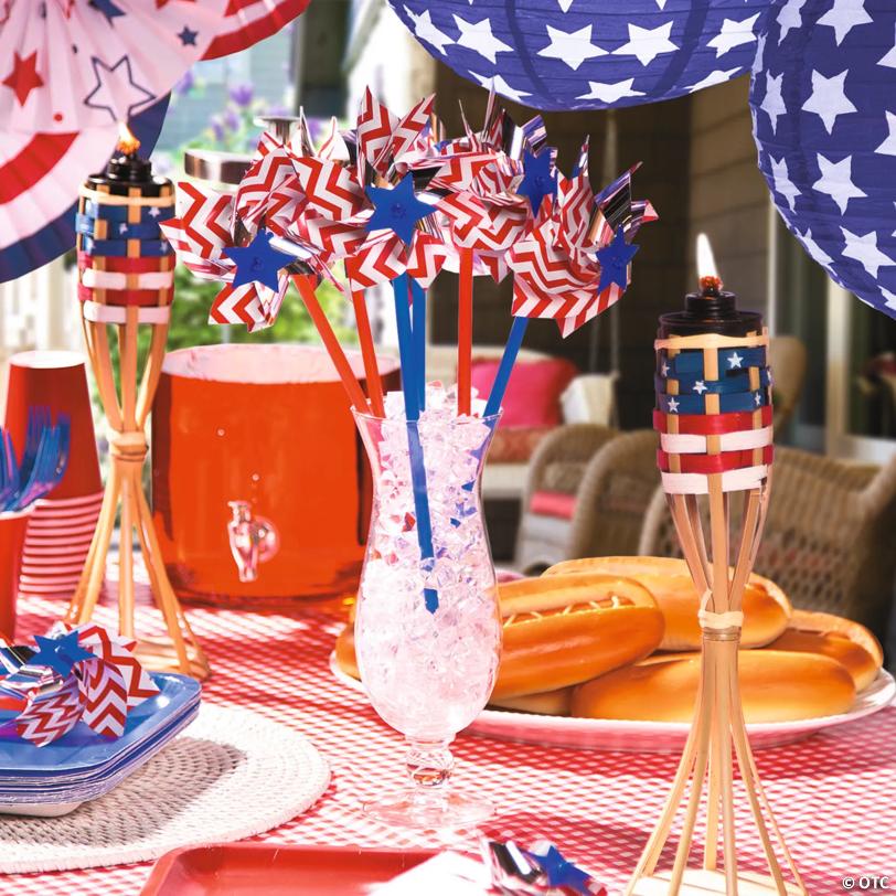 11" Patriotic American Spirit Plastic Pinwheels - 36 Pc.
