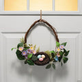 11" x 14" Enchanted Garden Grapevine Floral Egg Wooden Hanging Wreath