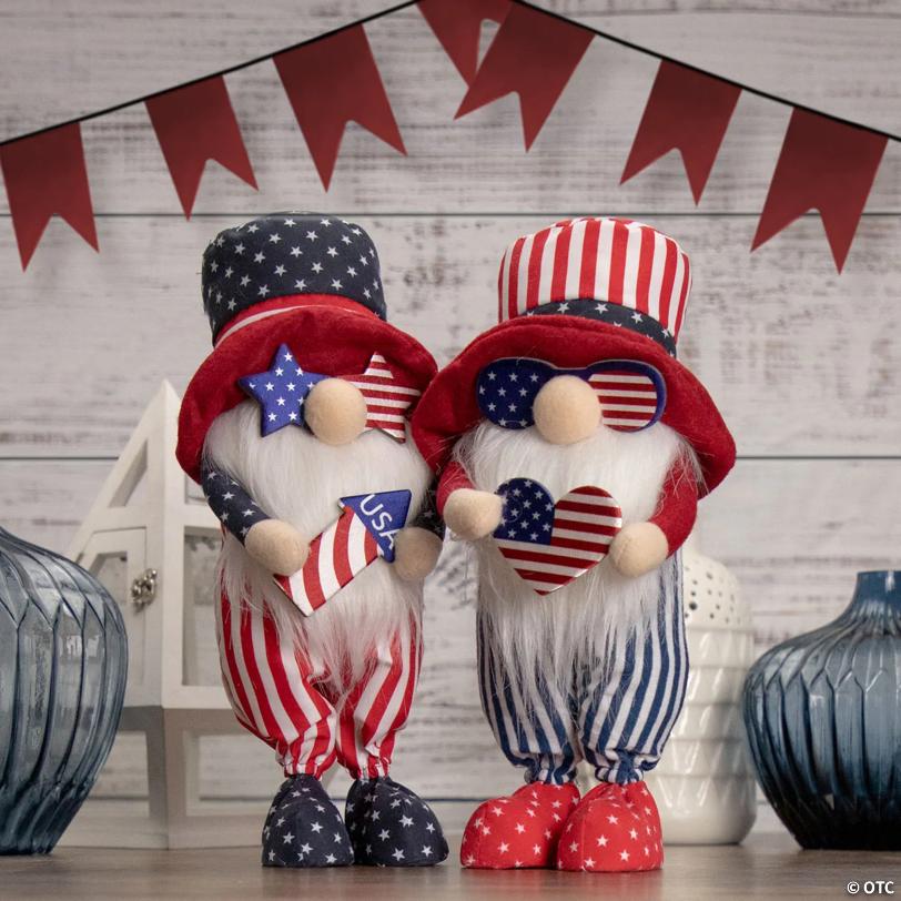 12.25" Patriotic Rocket 4th of July Americana Gnome