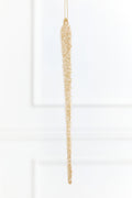9.5" Gold & Bead Iced Glass Icicle Ornament