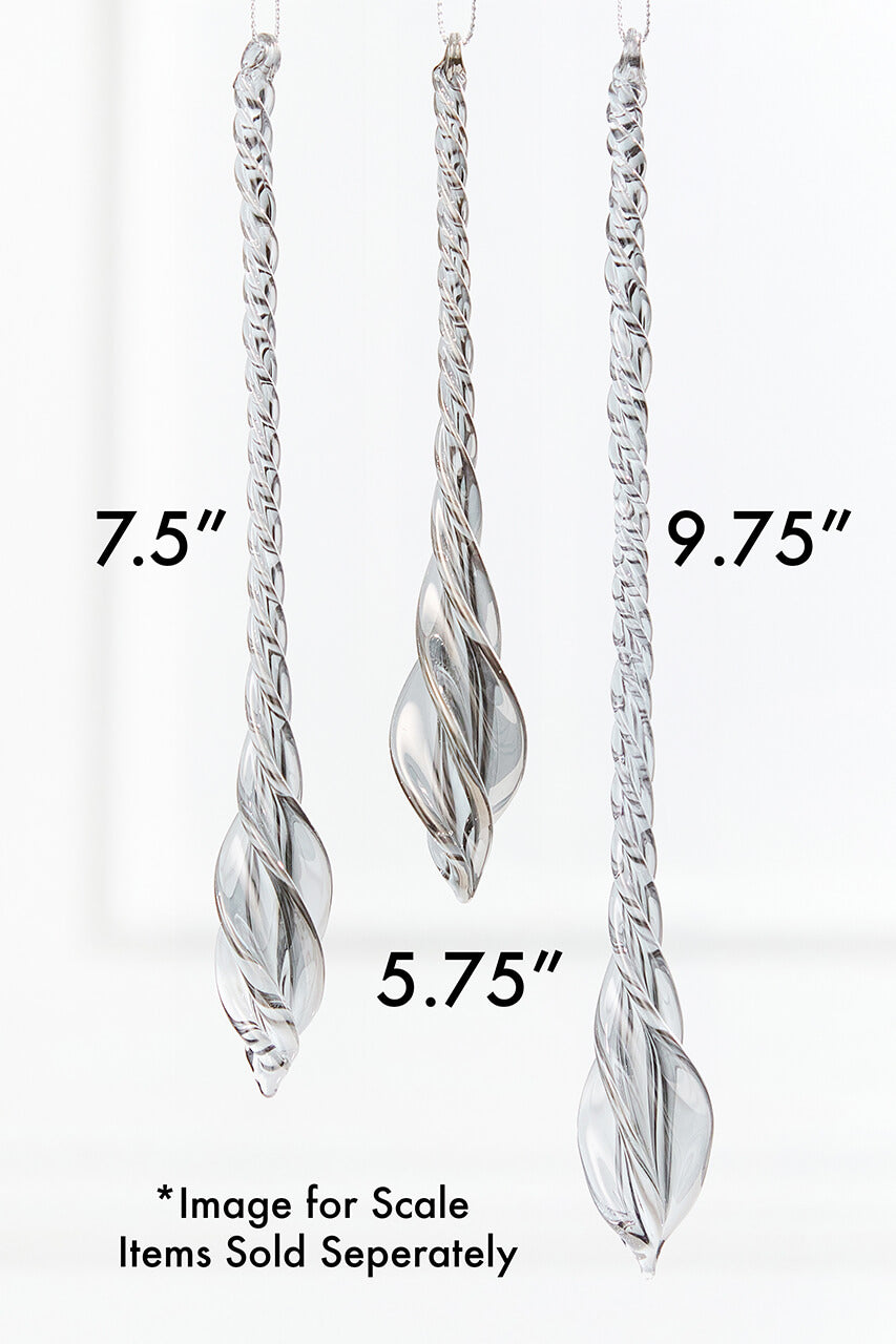 5.75" Twisted Glass Icicle Ornament