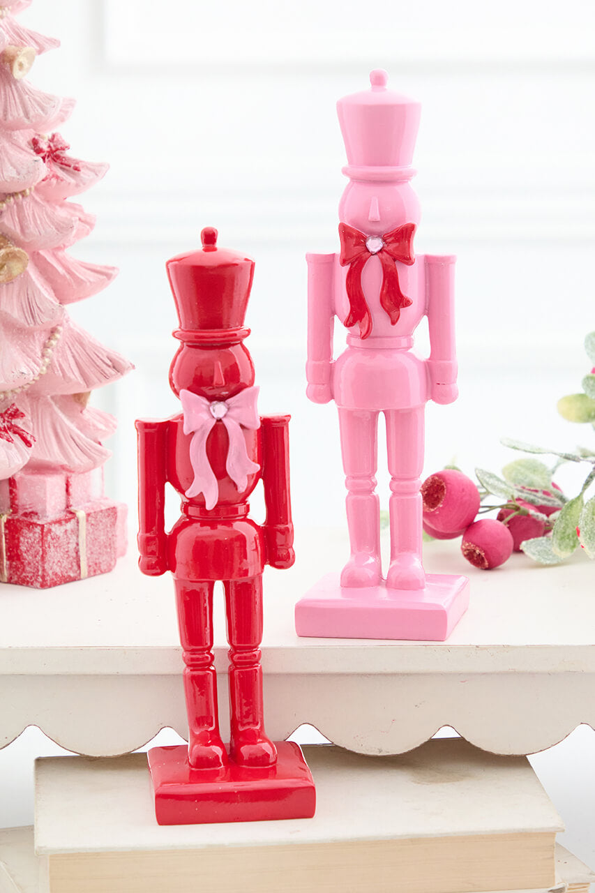 10" Nutcracker Soldier with Bow - 2 Assorted