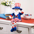 12 1/2" Dangle-Leg Patriotic Uncle Sam Tabletop Decoration