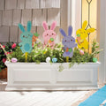 12" Easter Whimsy Pastel Bunnies Wooden Yard Stakes Set - 4 Pc.