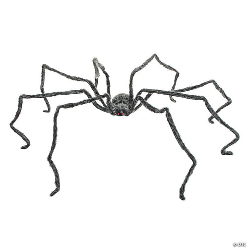 12 Ft. 5 1/2" Giant Poseable Furry Black Foam Spider Halloween Decoration