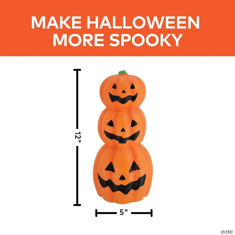 12" Light-Up LED Stacked Jack-O'-Lantern Pumpkins Blow Mold Figure Halloween Decoration