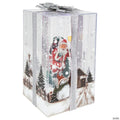 12" Lighted and Musical Santa Claus Snowing Gift Box Christmas Decoration