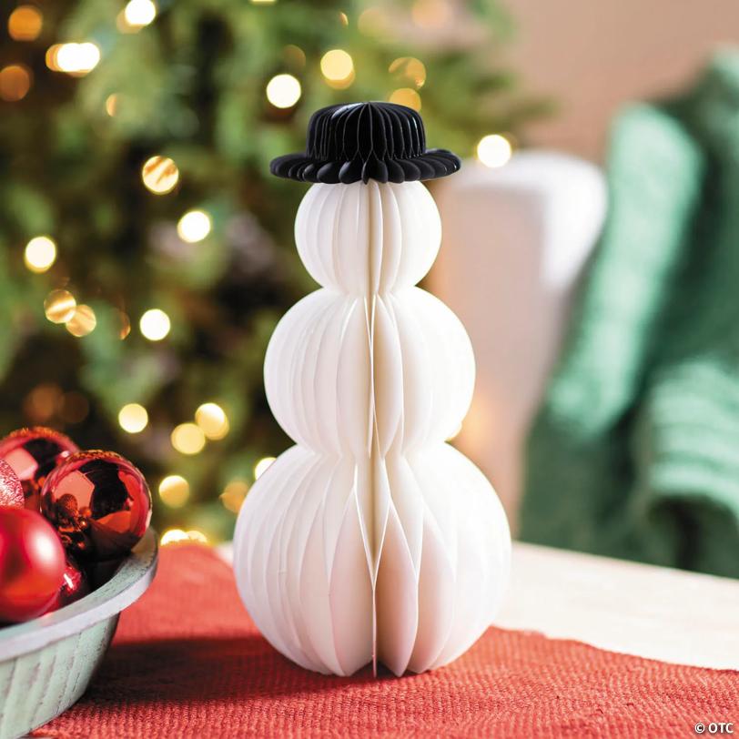 12" Winter Snowman Reusable Accordion Paper Tabletop Centerpiece
