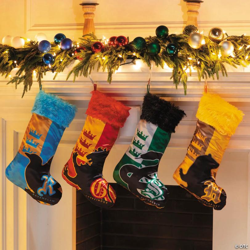 12" x 18" Harry Potter™ Houses of Hogwarts Polyester Satin Christmas Stockings – 4 Pc.