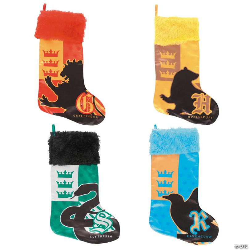 12" x 18" Harry Potter™ Houses of Hogwarts Polyester Satin Christmas Stockings – 4 Pc.