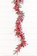 5.5' Flocked Pine and Red Berry Garland