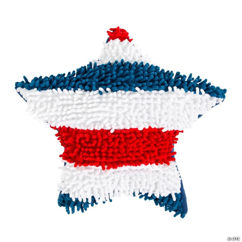 13 1/2" Patriotic Star Chenille Pillow