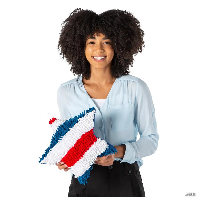 13 1/2" Patriotic Star Chenille Pillow