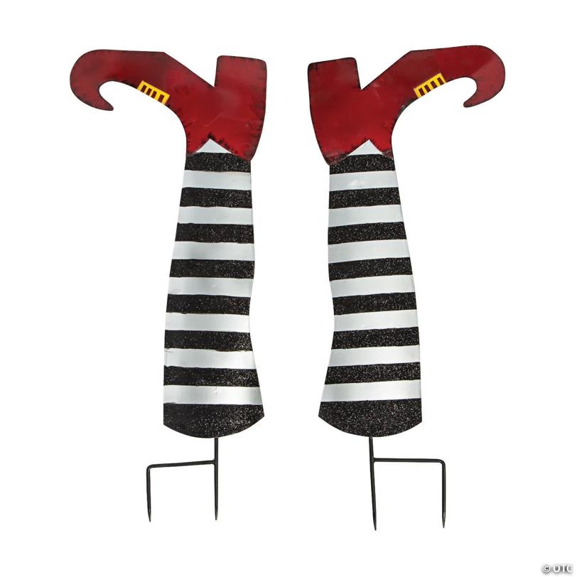 13 3/4" x 24" Gothic Halloween Witch Legs Yard Stakes - 2 Pc.