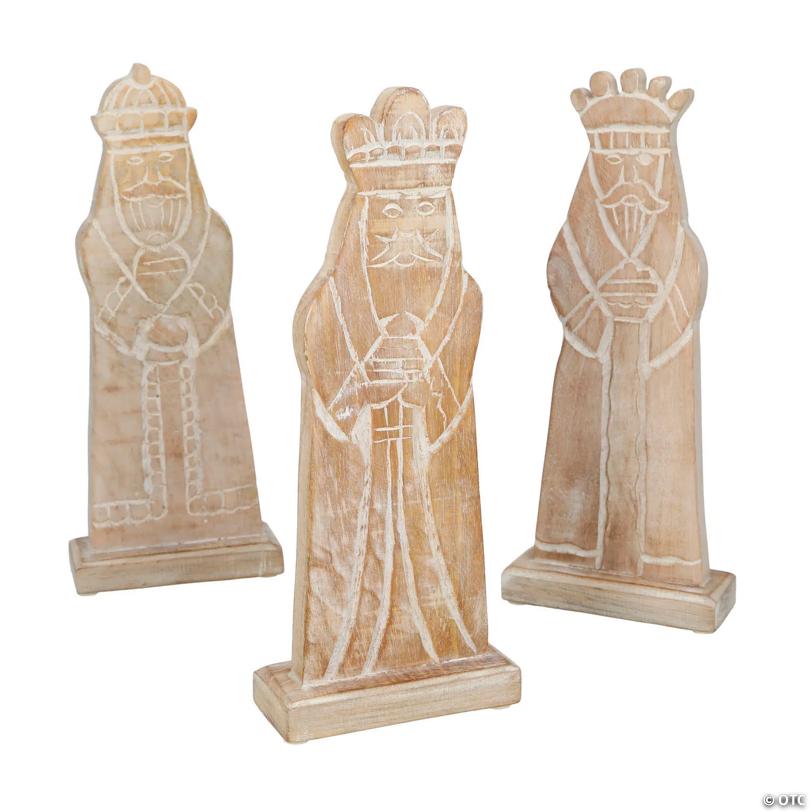 13" Religious Wisemen Wooden Tabletop Centerpieces – 3 Pc.