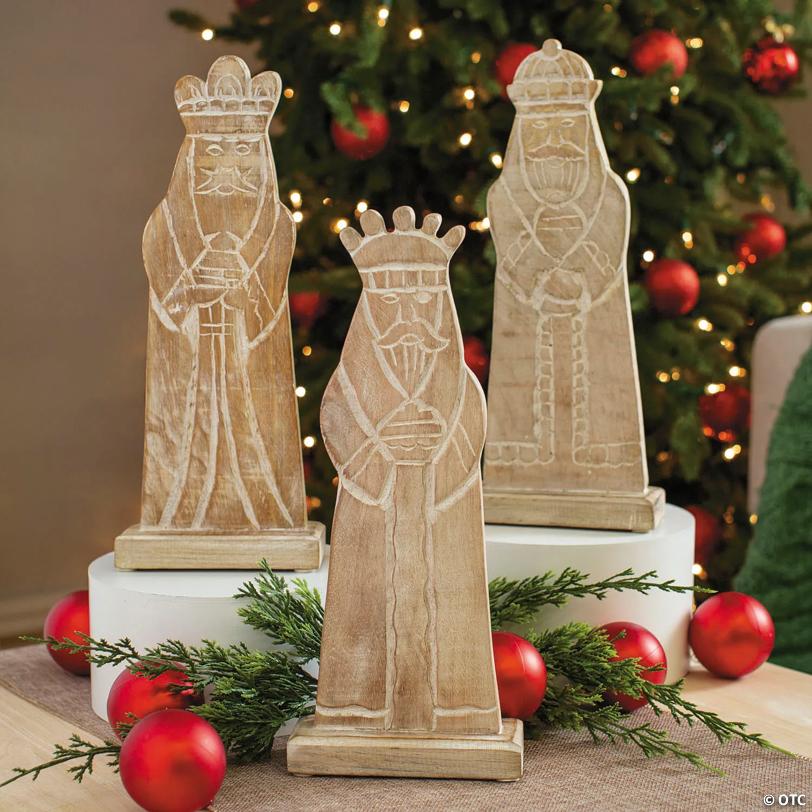 13" Religious Wisemen Wooden Tabletop Centerpieces – 3 Pc.
