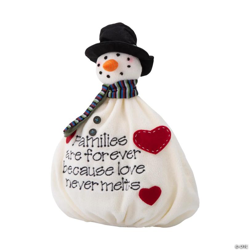 13" x 12" Softy the Snowman Stuffed Christmas Decoration