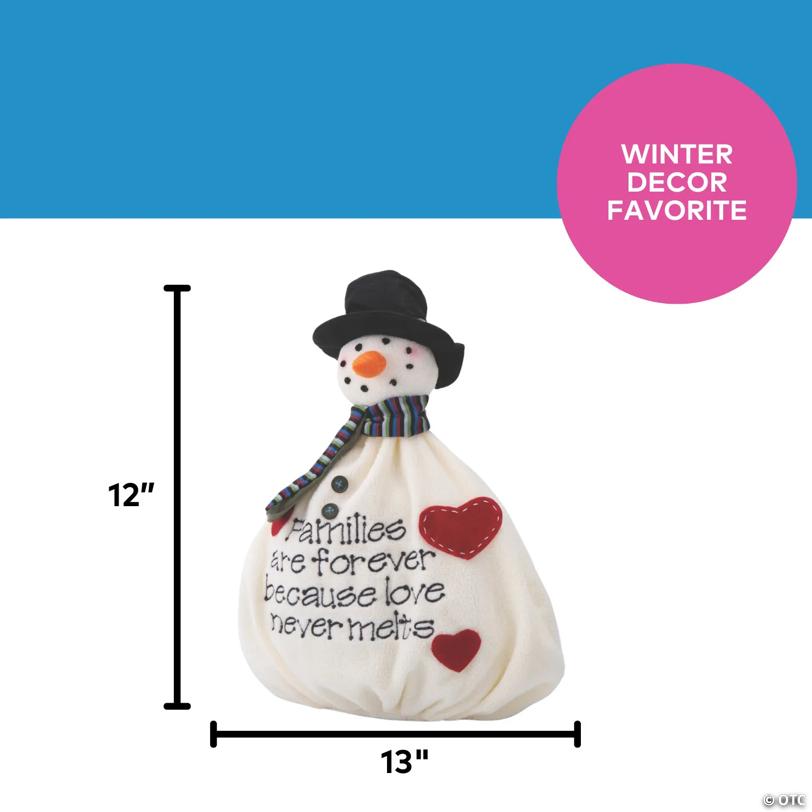 13" x 12" Softy the Snowman Stuffed Christmas Decoration