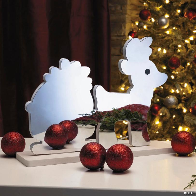 14 1/2" x 11 1/4" Reindeer with Sleigh of Presents Plastic Infinity Light
