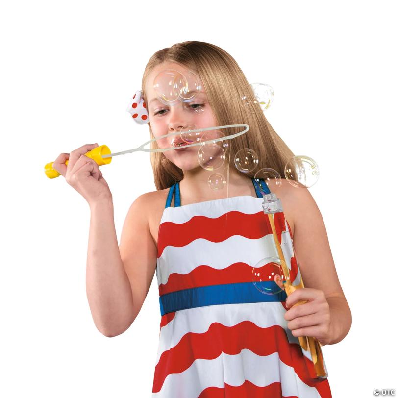 14" Bright Colors Big Plastic Bubble Wands - 12 Pc.