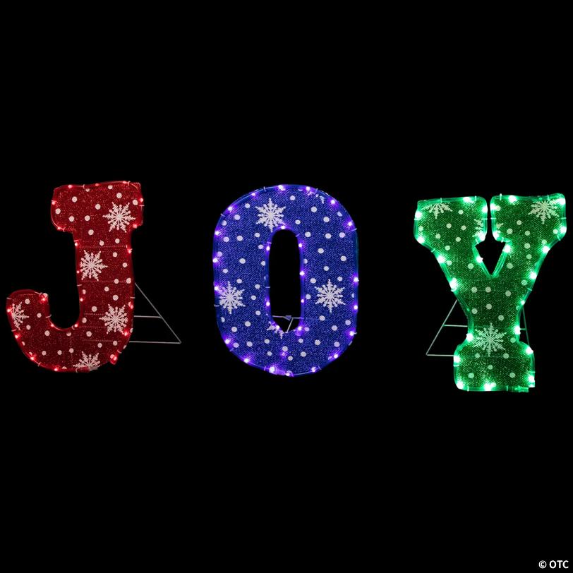 14" LED Lighted Traditional Colored 'Joy' Outdoor Christmas Decoration