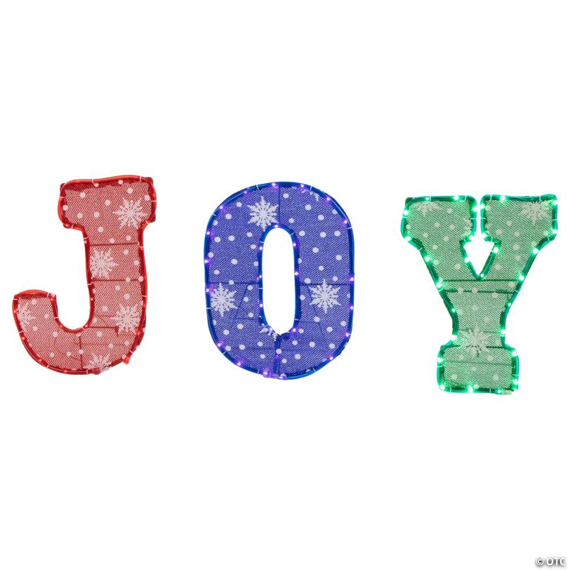 14" LED Lighted Traditional Colored 'Joy' Outdoor Christmas Decoration